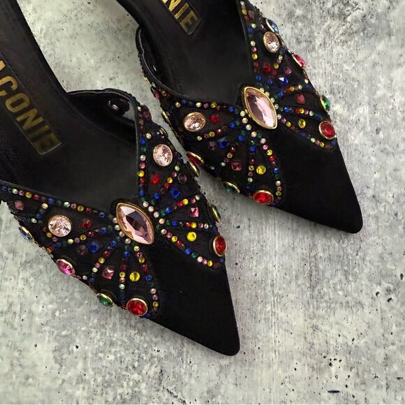 Kat Maconie Faye Crystal Butterfly Pointed Toe Mule 39 - Picture 3 of 7